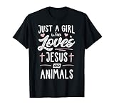 Only A Girl Who Loves Jesus And Animals Gift Women T Shirt
