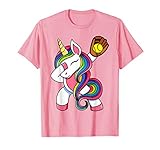 Girls Funny Dabbing Softball Unicorn Apparel Youth Dab T Shi