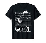 Cute Cat Kitty Playing Music Clef Piano Musician Art T Shirt