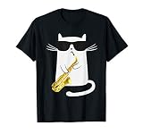 Funny Cat Shirt Saxophone Music Gift T Shirt