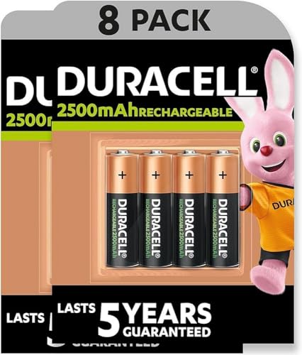Duracell pilas recargables AA (Paquete de 8), 2500 mAh NiMH, precargadas, nuestr