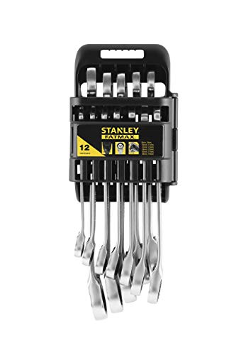 Stanley Fatmax Schraubenschlüssel-Set mit Ratsche (12-teiliges Ring-Maulschlüsselset, für vielfältige Schraubarbeiten im Haus, Werkstatt oder am Auto, Motorrad) FMMT82849-0
