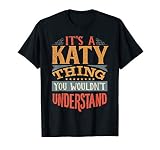 Funny Name Gifts By Maria Katy Name T-Shirt - Black, Unisex-Adults, Small, Crew Neck, Short Sleeve, Letter Print