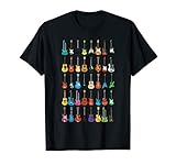 Love Guitar Different Guitars Music Lover Funny Gift T-Shirt Small