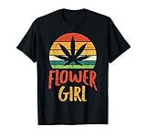 Flower Girl Weed Retro 420 THC Pot Cannabis Pun Stoner Gift T-Shirt