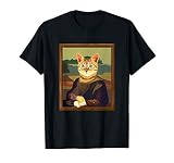 Funny Meowna Mona Lisa Art Cat Parody Men Women Kids T-Shirt