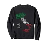 Italy Map Silhouette Flag Towns Cities Rome Travel Europe Sw