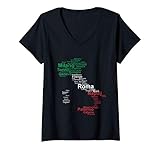 Womens Italy Map Silhouette Flag Towns Cities Rome Travel Eu