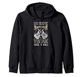 Classic Vintage Rock 'n Roll Music Guitars Gift Zip Hoodie