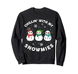 Chillin With My Snowmies Cute Snowman Ugly Christmas Sweater Sweatshirt