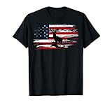 American Deer Hunter Patriotic Vintage US Flag Hunting T-Shirt