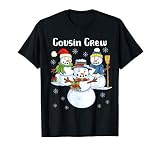 Cousin Crew Christmas Tshirt Matching Snowman Family Gift T-Shirt