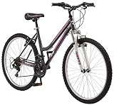 Pacific Mountain Sport Bike for Adult Youth Men Women, 26-Inch Wheels, 18-Speed Twist Shifters, Linear Pull Brake, Front Suspension, and Steel Frame, Grey