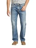 Silver Jeans Co. Men's Zac Relaxed Fit Straight Leg Jeans, Classic Dark Indigo, 34W x 32L