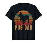 Retro Pug Dad Gift Puggle Daddy Dog Owner Pet Father T Shirt