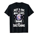 Just A Girl Who Loves Anime And Sketching Women Girls T Shir