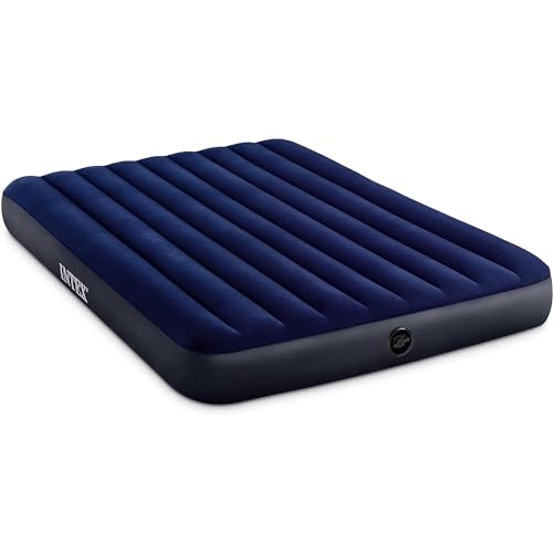 INTEX 64759E Dura-Beam - Colchón de Aire estándar Downy: Fiber-Tech - Tamaño Queen - Altura de Cama de 10 Pulgadas - Capacidad de Peso de 600 Libras - Bomba se Vende por Separado