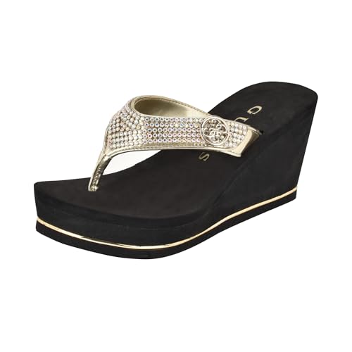Guess Sarraly - Sandalias de cuña para Mujer, Oro 771, 26