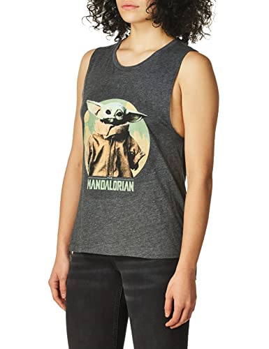 Star Wars Light Vintage The Child Muscle T-Shirt, Charbon, XX-Large Femme
