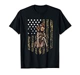 Camo American Flag German Wirehaired Pointer 4th of July USA T-Shirt