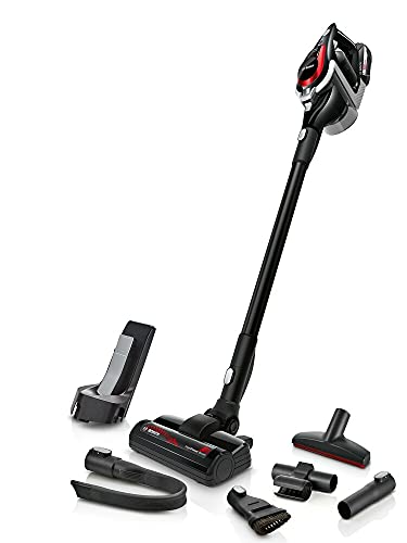 Bosch Akku-Staubsauger Unlimited Serie 8 ProPower BSS81POW1, kabelloser Handstaubsauger, beutellos, Hygiene-Filter, hohe Saugleistung, Lange Laufzeit, XXL-Polsterdüse, Fugendüse, schwarz