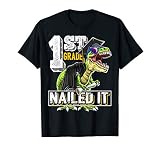 1st Grade Nailed It T Rex Dinosaur Graduation Cap Gown Gift T-Shirt