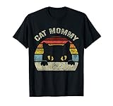 Cat Mommy Women Vintage Retro Black Cats Mom Mothers Day T-Shirt Small