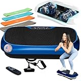 Lifepro Waver Mini Vibration Plate Exercise Machine with Remote & Bands — Compact Whole Body Vibrating Plate for Lymphatic Drainage & Muscle Toning — Shake Machine with 99 Speed Levels & 10 Presets
