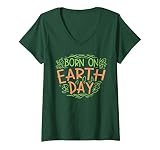 Womens Born On Earth Day Shirt Environment Birthday Gift Boy