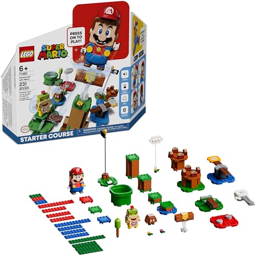 LEGO® Super Mario™ 71360 Recorrido Inicial: Aventuras con Mario, artículo Coleccionable, Juguete y Regalo para niños, Set Interactivo con Figuras Mario™, Bowser Jr. y Goomba (231 Piezas)