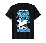 Colon Cancer Funny Unicorn Farting Sparkles T-Shirt