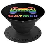 Gaymer Gay Pride Rainbow Gamer Gaming LGBTQ PopSockets Adhesive PopGrip