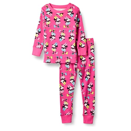 Amazon Essentials Disney - Conjunto de pijama de algodón de ajuste cómodo para niñas y bebés, Minnie Vibes - Niños, talla 2T
