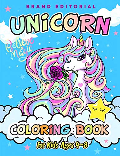 Unicorn Coloring Book: For Kids Ages 4-8 (US Edition) book cover