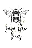 Save The Bees Lined Journal Notebook Great Gift For Environm