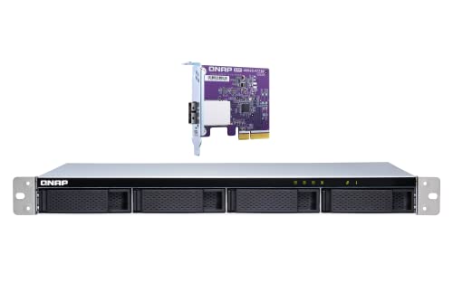 QNAP TL-R400S 4 Bay 1U Rackmount SATA 6Gbps JBOD Storage Enclosure. PCIe SATA Interface Card (QXP-400eS-A1164) Included