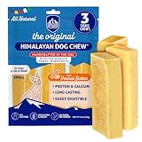 Himalayan Chew Original Yak Cheese Chew, Peanut Butter, 3 Small Sticks, 3.3 Oz, Gluten Free, Healthy Treats, Grain & Lactose Free 100% Natural, Long Lasting Chews for s Under 15 lbs