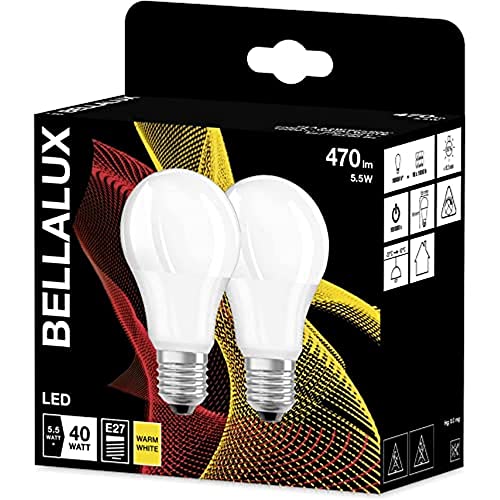 BELLALUX Lampe LED, Culot E27, Blanc chaud (2700K), Mat, Forme d'ampoule, Rempla