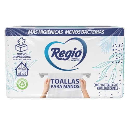 Regio Regio Toallas Para Manos 1 Paquete 160 Hojas, color, 160 Cuenta, pack of/paquete de