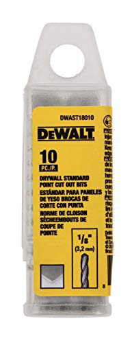 DEWALT DWAST18010 1/8-inch Drywall Cut Out Bit 10 Pack