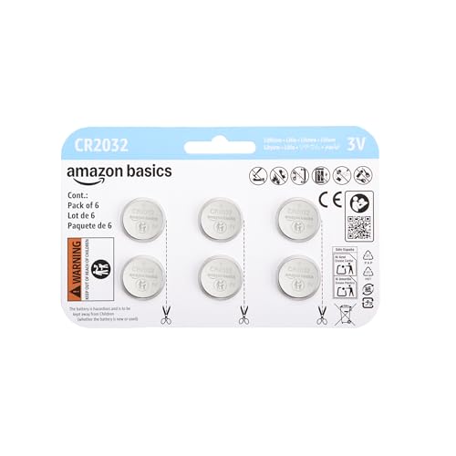 Amazon Basics CR2032 Lithium-Knopfzellenbatterie, langanhaltende Leistung, frei 