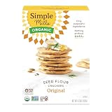 Simple Mills Organic Seed Crackers, Original, Gluten Free, Flax Seed, Sunflower Seeds, Corn Free, Low-Calorie Snacks, Plant Based, Nutrient Dense, 4.25oz, Pack of 1