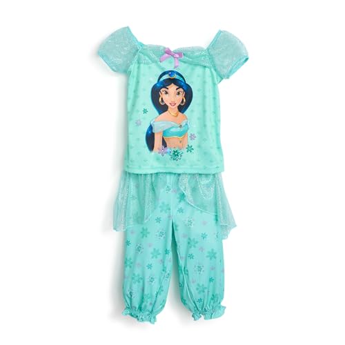 Disney Princess - Conjunto de Pijama Holgado de 2 Piezas para niña, Love Jasmine 2, 4T, Love Jasmine 2, 4 Años