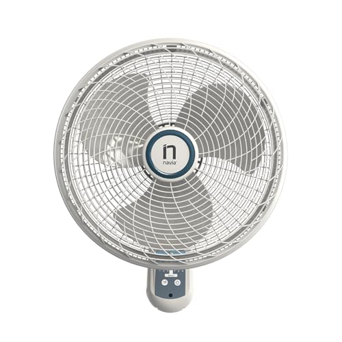 NAVIA Ventilador de Pared de 18 Pulgadas con Control Remoto CR018P | 3 Velocidades | Fácil montaje | Silencioso | Cabezal Inclibale y Oscilacion horizontal