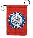 Breeze Decor Proud Dad Coastie Garden Flag Armed Forces Coast Guard USCG Semper Paratus United State American Military Veteran Retire Official House Banner Small Yard Gift Double-Sided, Made in USA