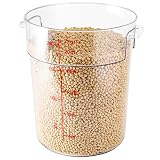 Restaurantware Met Lux 22 Quart Food Storage Containers 10 Round Commercial Storage Containers - Lids Sold Separately With Volume Markers Clear Plastic Food Prep Buckets Space-Saving Storage