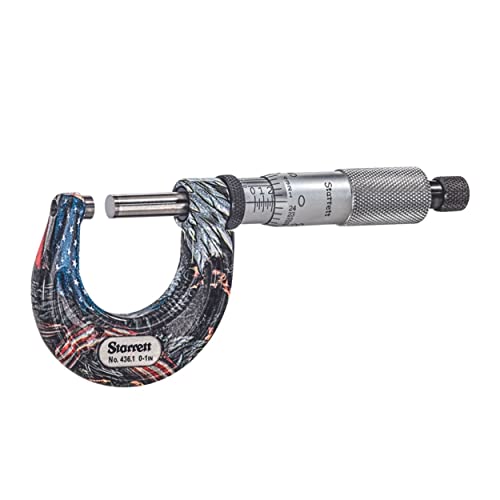 Starrett APT436.1XRL-1 0-1 inch Outside Micrometer, American Pride Theme