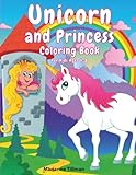 Unicorn and Princess Coloring Book