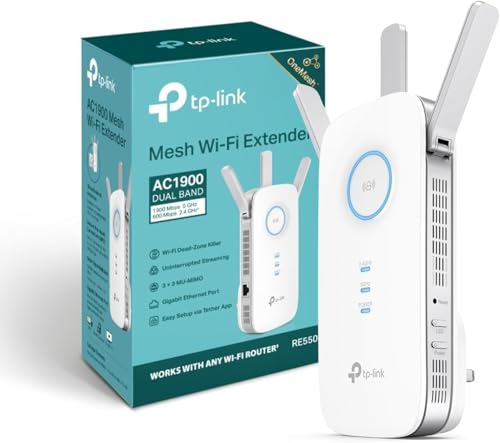 TP-Link AC1900 WiFi Extender (RE550), Covers Up to 2800 Sq.ft and 35 Devices, 19