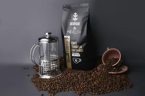 Café em Grão Torrado Expresso Arábica Torra Escura Grãos 1kg Gourmet Italle